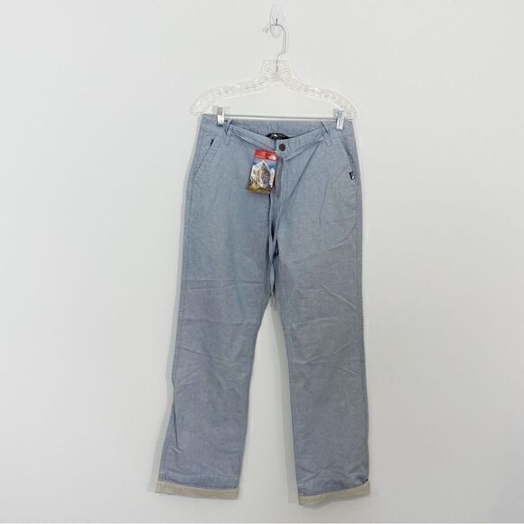 The North Face NWT 6 Linen Blue Striped Casual Pants Womens‎ Hiking Breathable - Picture 1 of 14